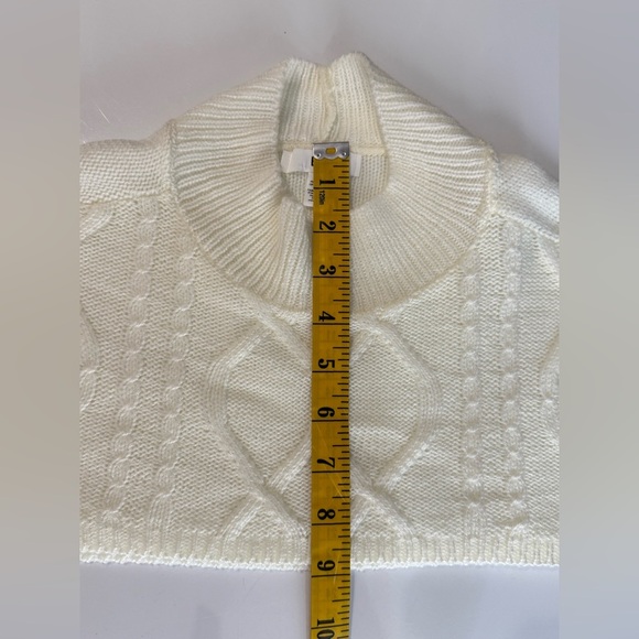 NWT BP. Nordstrom Cowl Neck Cable Knit Crop Sweater Set Ivory Sz Small - Picture 9 of 13